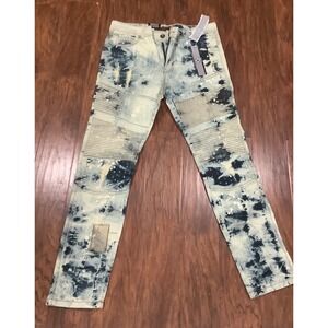Vntg Focus Mens Distressed Skinny Jeans 36x32 Nice